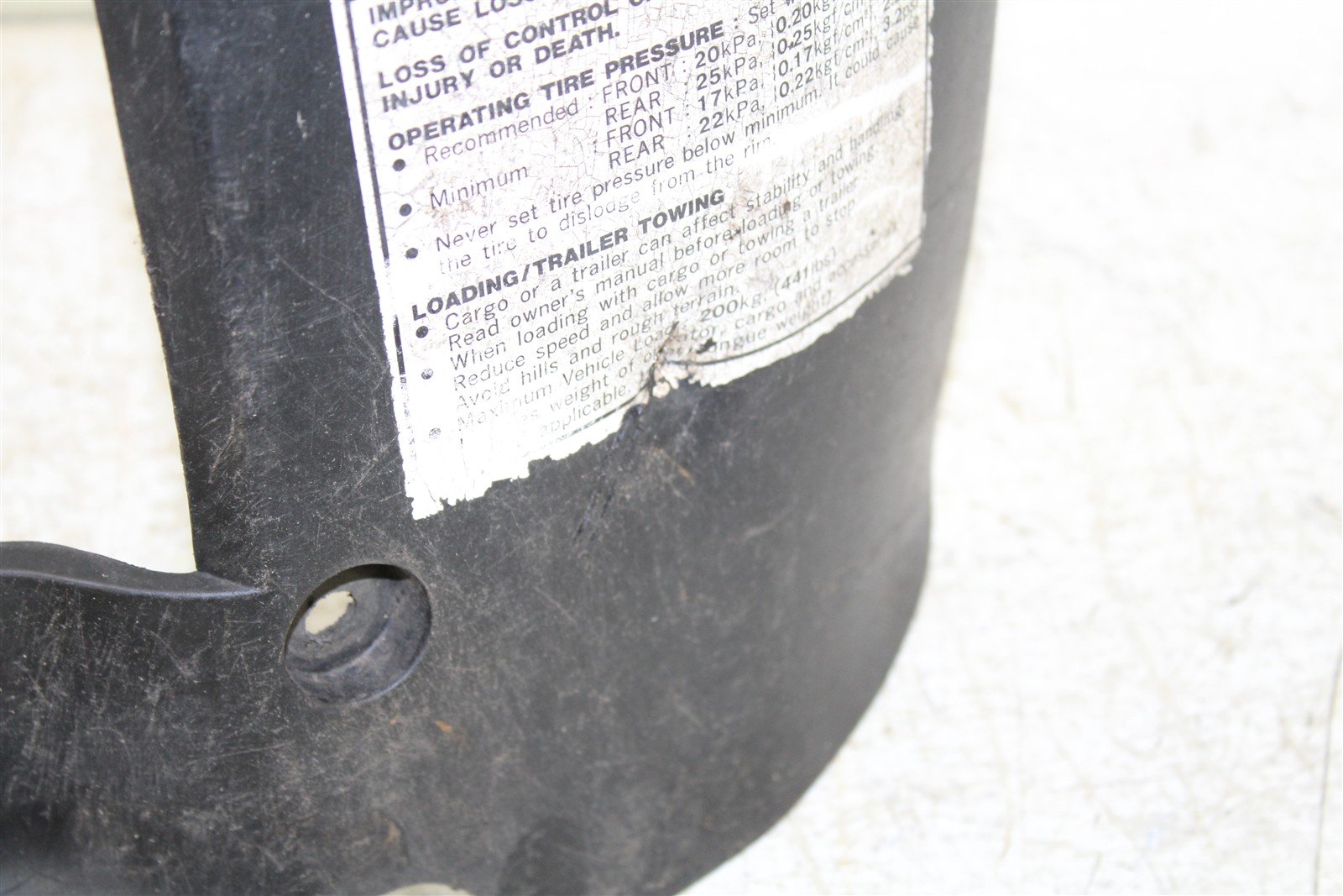 1993 Yamaha Kodiak 400 4x4 Rear Mud Flaps Kick Plates Shield 50113