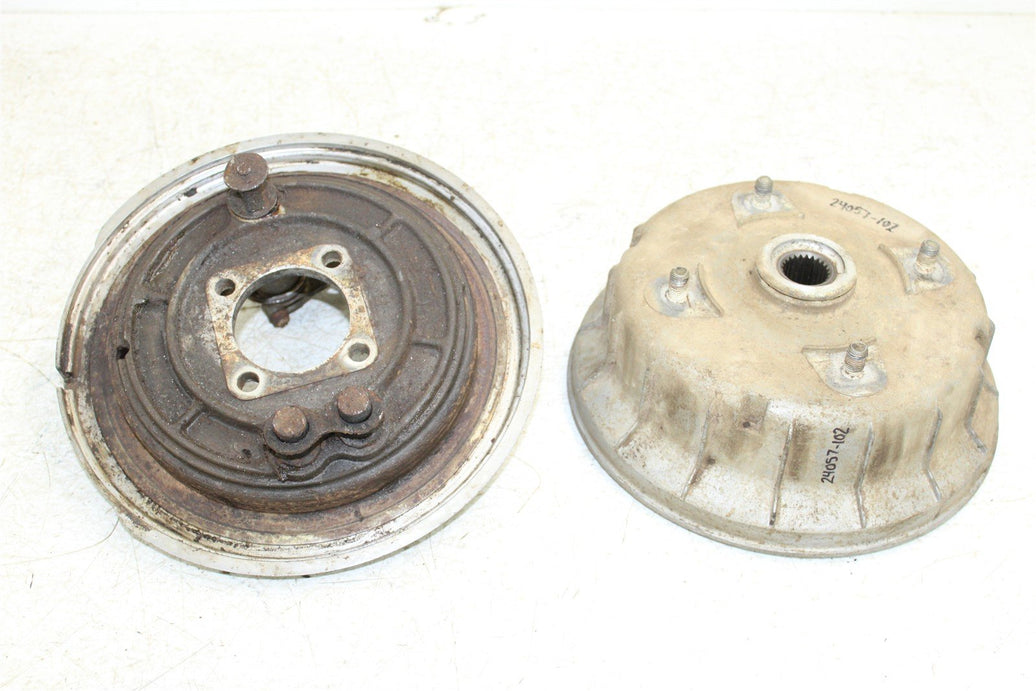 1999 Kawasaki Bayou 300 4x4 Rear Brake Drum Backing Plate Panel Hub 24057
