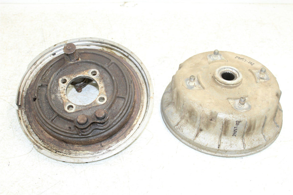 1999 Kawasaki Bayou 300 4x4 Rear Brake Drum Backing Plate Panel Hub 24057
