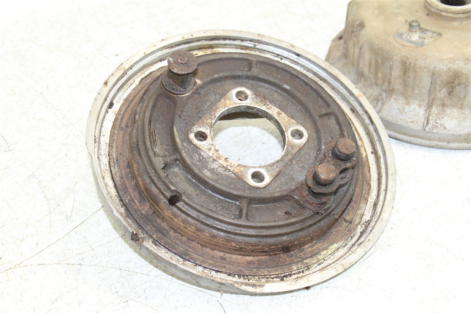1999 Kawasaki Bayou 300 4x4 Rear Brake Drum Backing Plate Panel Hub 24057