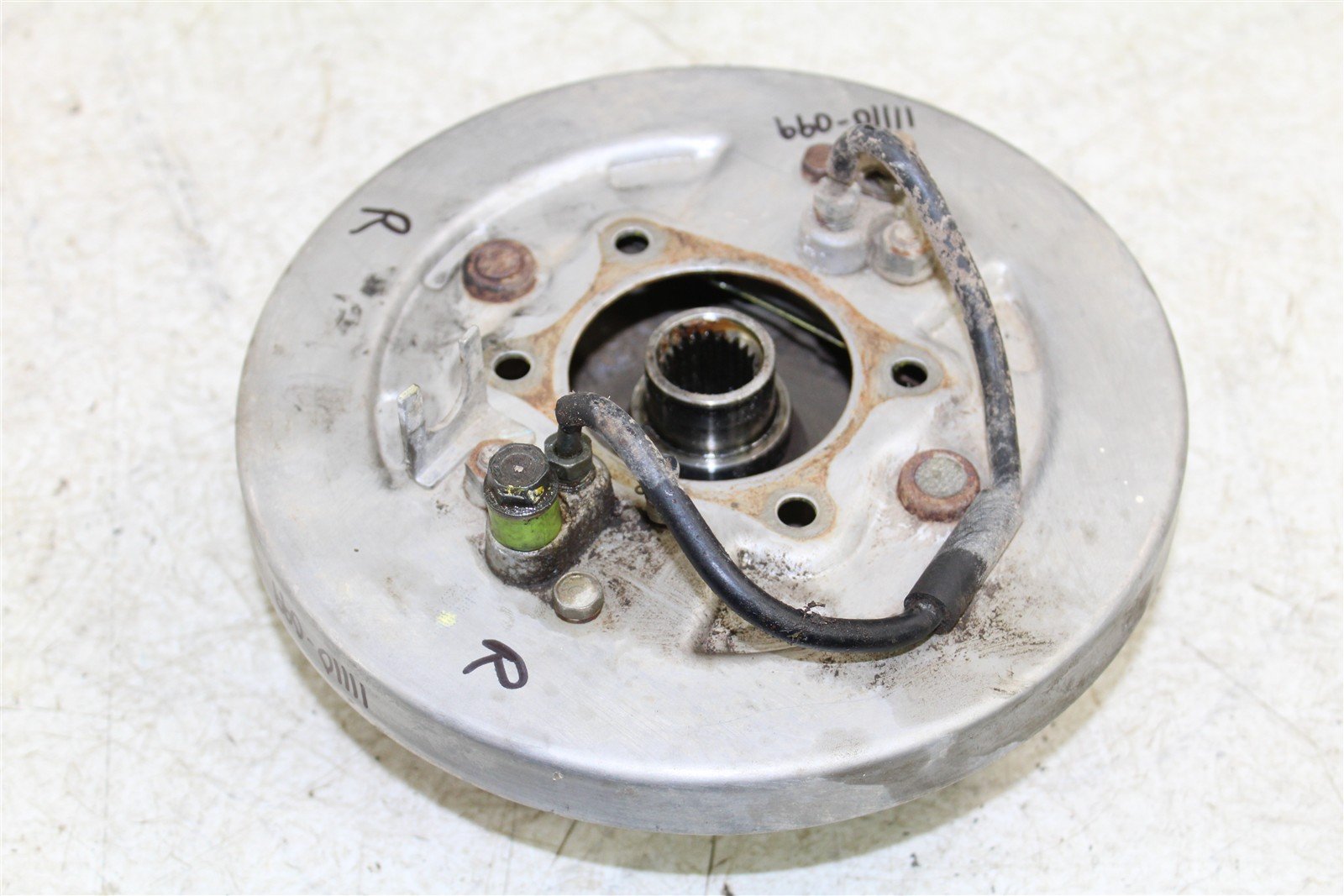 2004 Honda Rancher 350 ES Front Right Brake Drum Backing Plate Panel Hub 11110