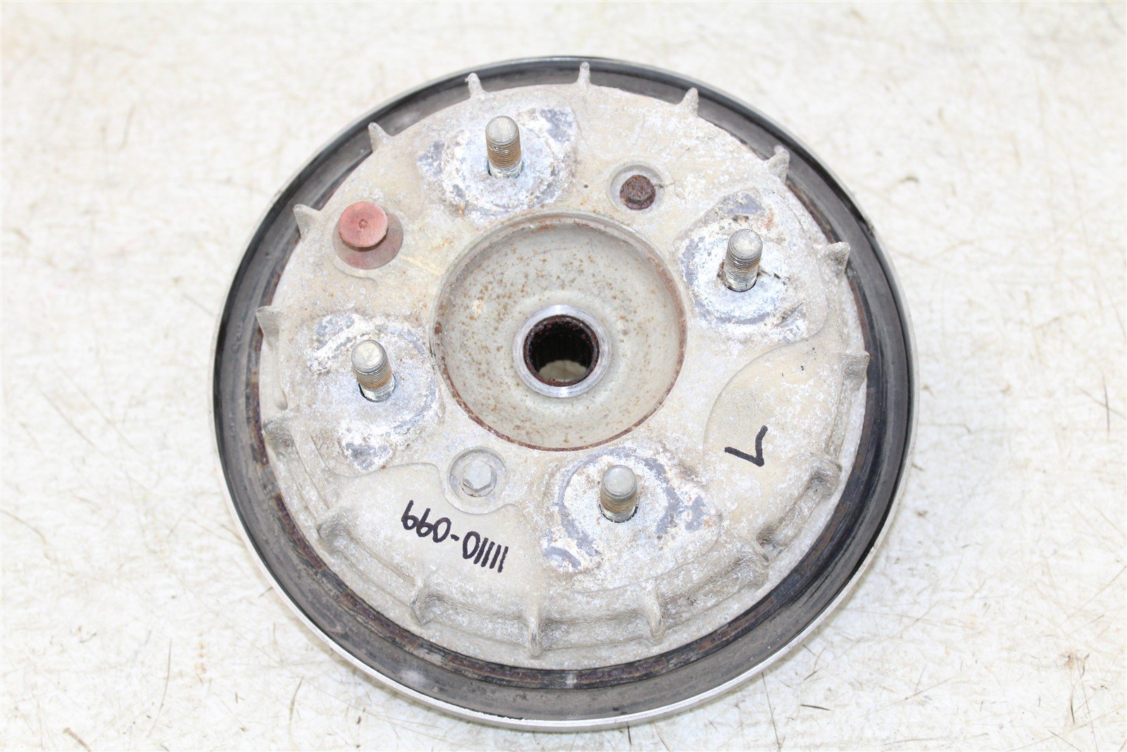 2004 Honda Rancher 350 ES Front Left Brake Drum Backing Plate Panel Hub 11110