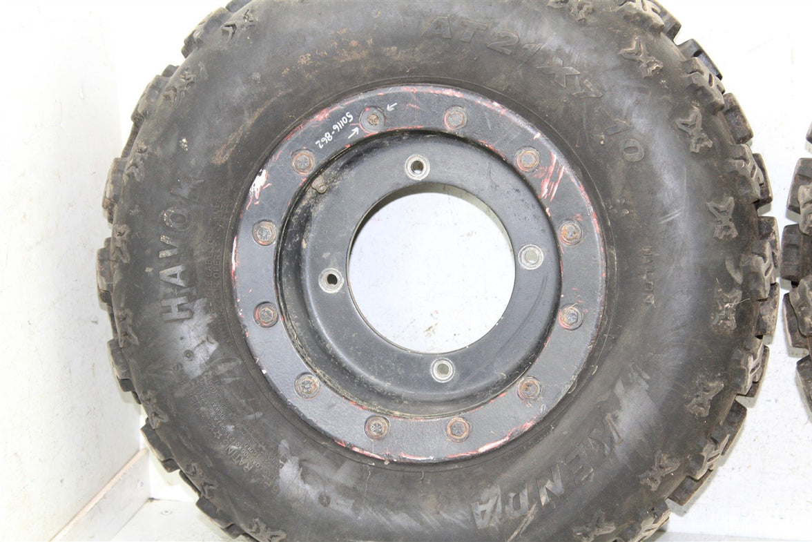 2008 Yamaha Raptor 250 Front Wheel Set Bead Lock Rims 50116