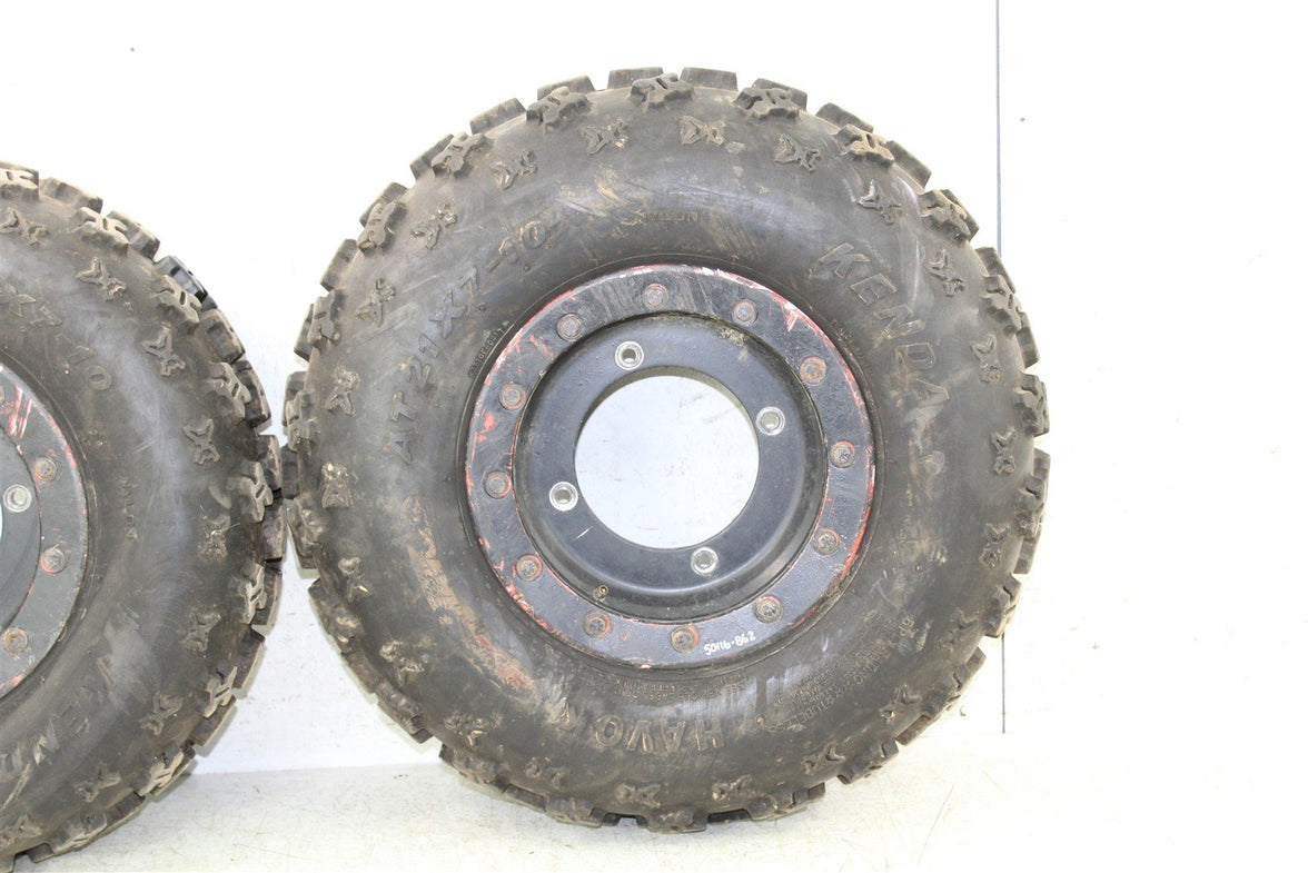 2008 Yamaha Raptor 250 Front Wheel Set Bead Lock Rims 50116