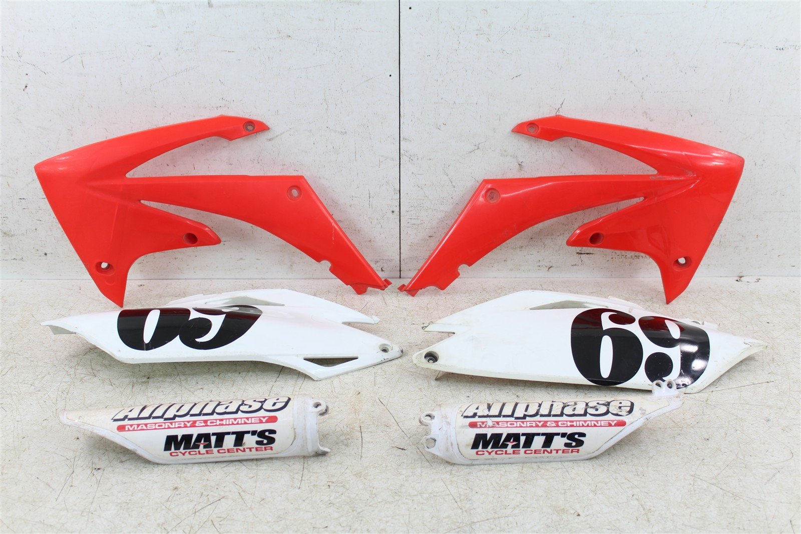 2009 Honda CRF 450R Plastic Set Tank Shrouds Fork Guards Number Plates 618G