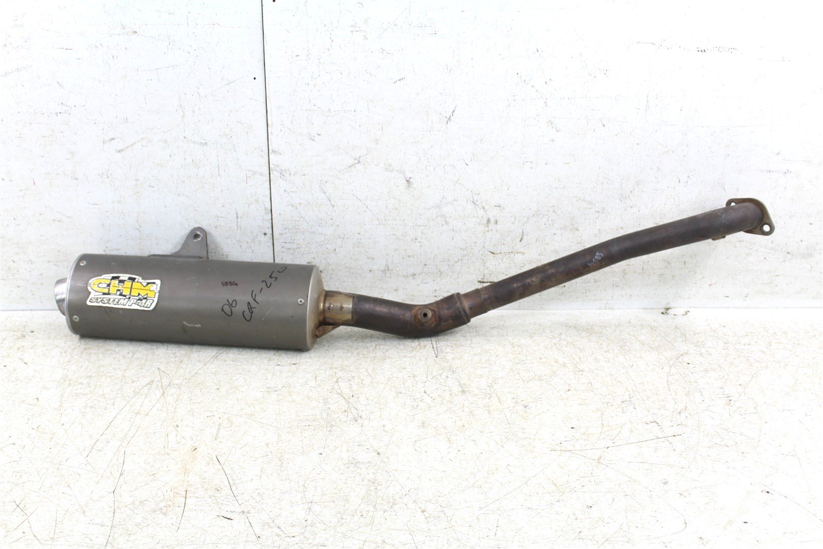 2006 Honda CRF 250R CHM Exhaust System Head Pipe Silencer Muffler 583G