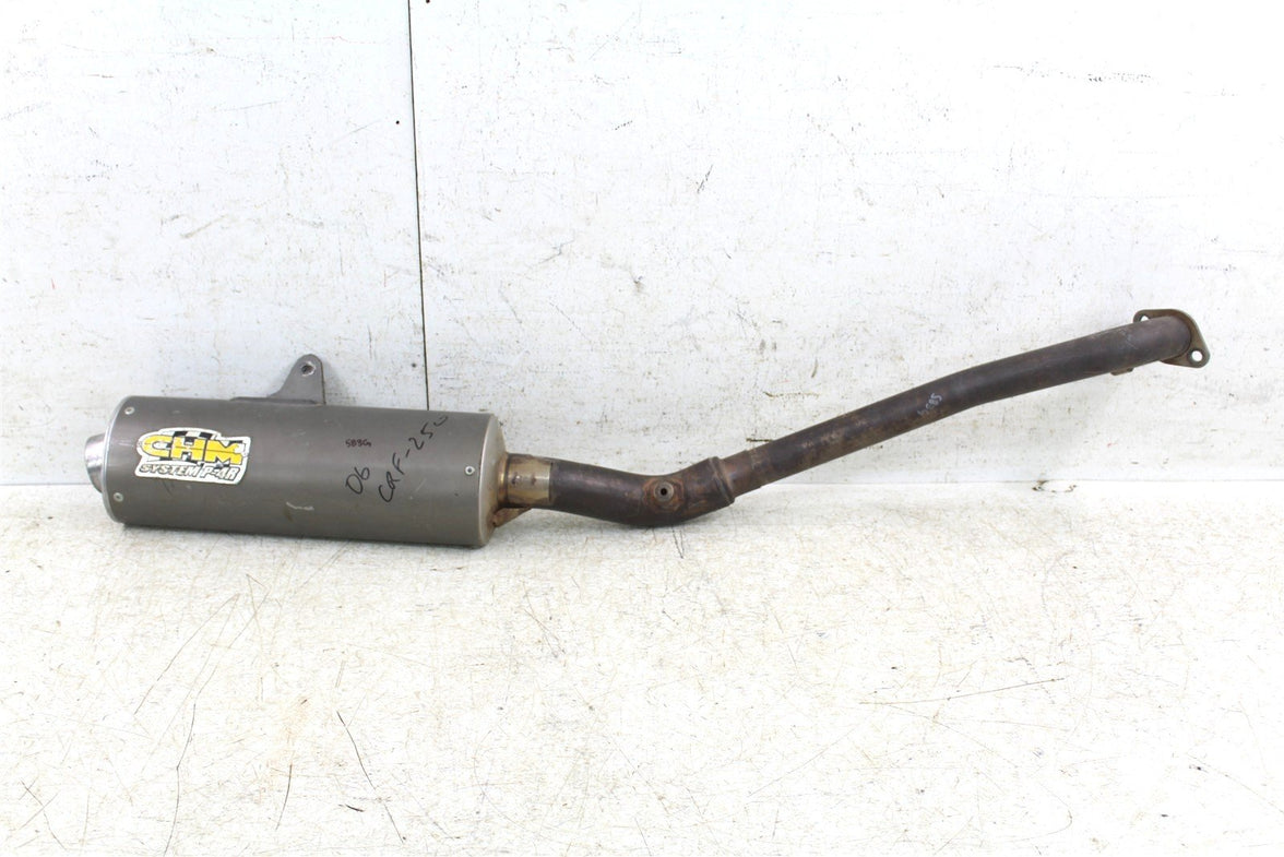 2006 Honda CRF 250R CHM Exhaust System Head Pipe Silencer Muffler 583G