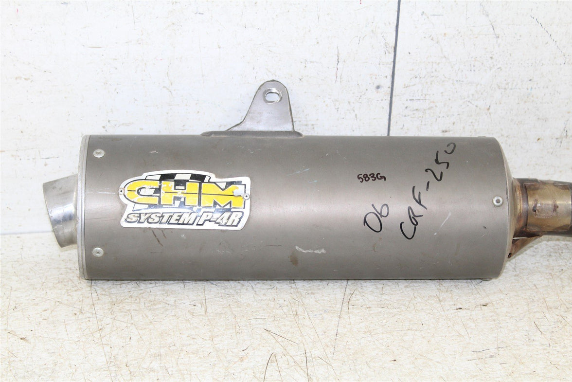 2006 Honda CRF 250R CHM Exhaust System Head Pipe Silencer Muffler 583G