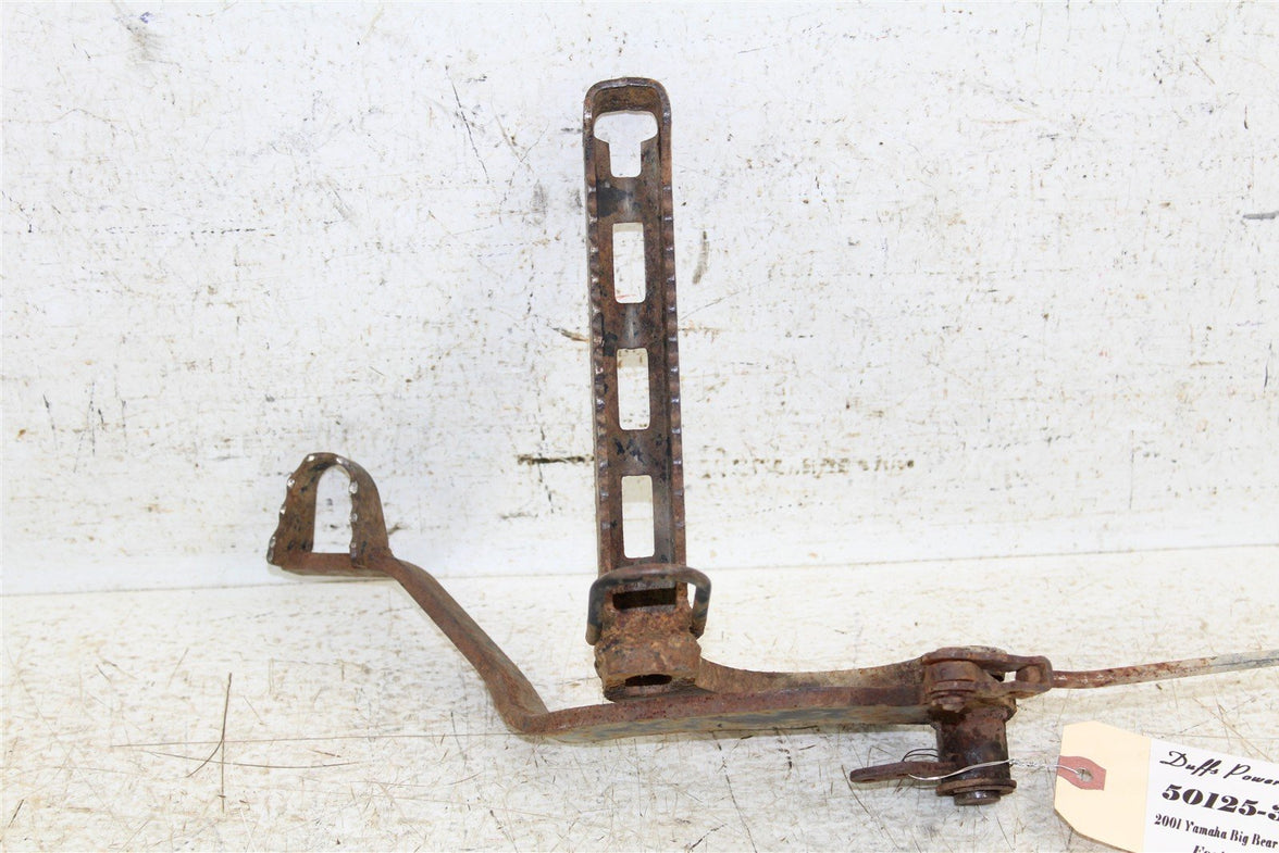 2001 Yamaha Big Bear 400 4x4 Right Foot Peg Rest w/ Rear Brake Pedal & Rod 50125
