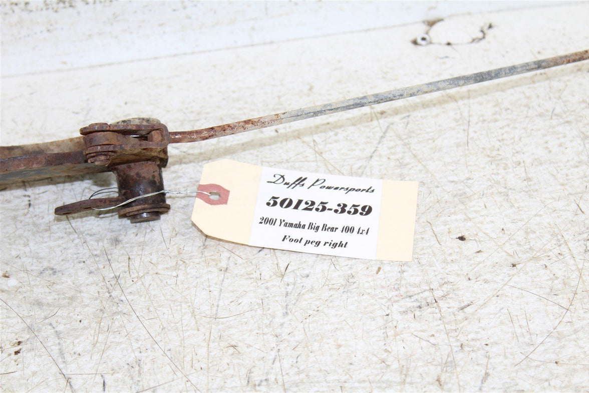 2001 Yamaha Big Bear 400 4x4 Right Foot Peg Rest w/ Rear Brake Pedal & Rod 50125