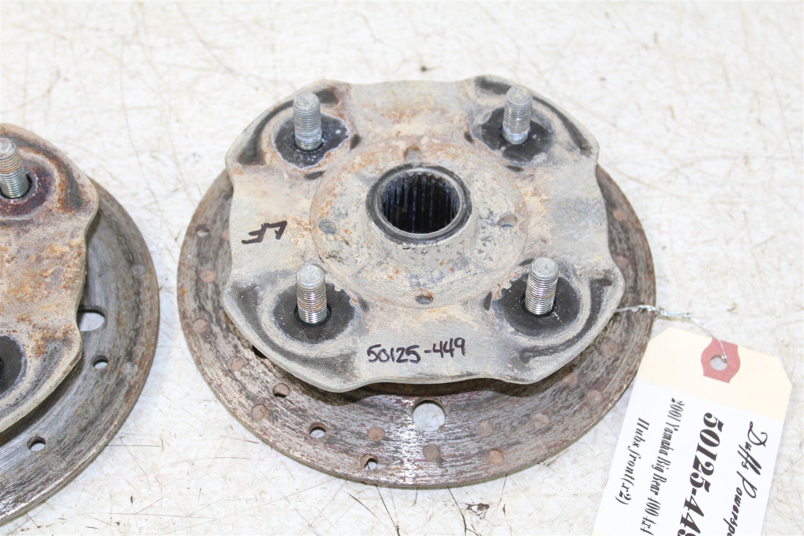 2001 Yamaha Big Bear 400 4x4 Front Hubs Brake Rotors 50125