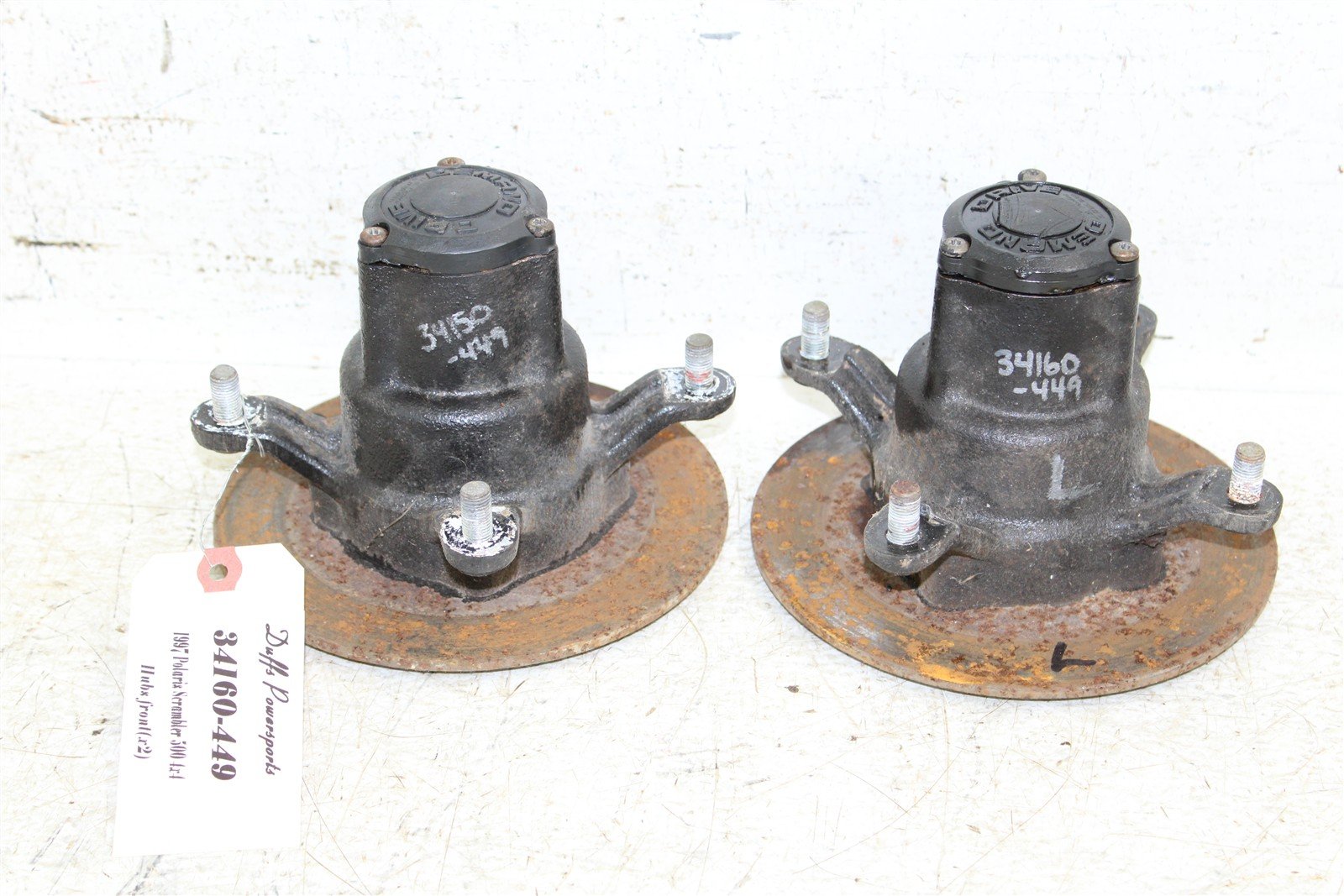 1997 Polaris Scrambler 500 4x4 Front Hubs Brake Rotors 34160