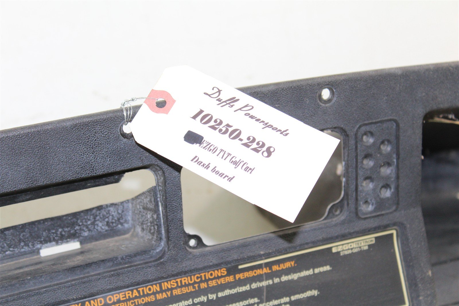 2003 EZGO TXT GAS Golf Cart Instrument Panel Dash Board Plastic Cup Holder 10250