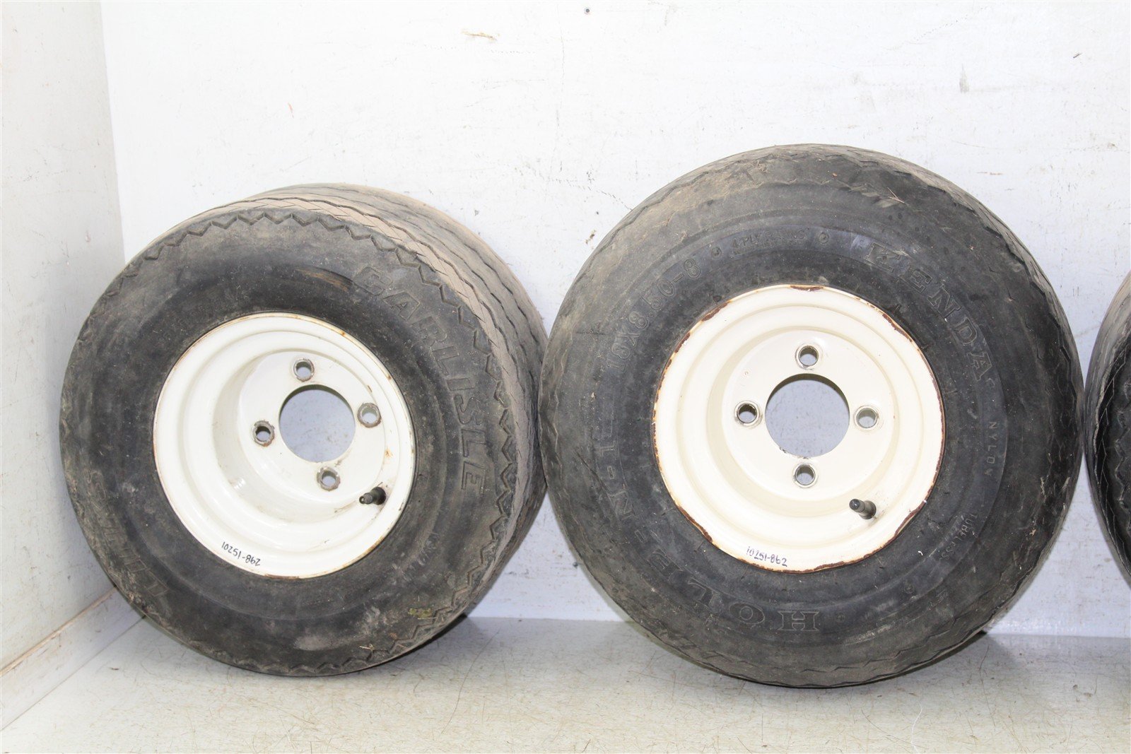 1994 EZGO Marathon GAS Golf Cart Front & Rear Wheels Set Rims 10251
