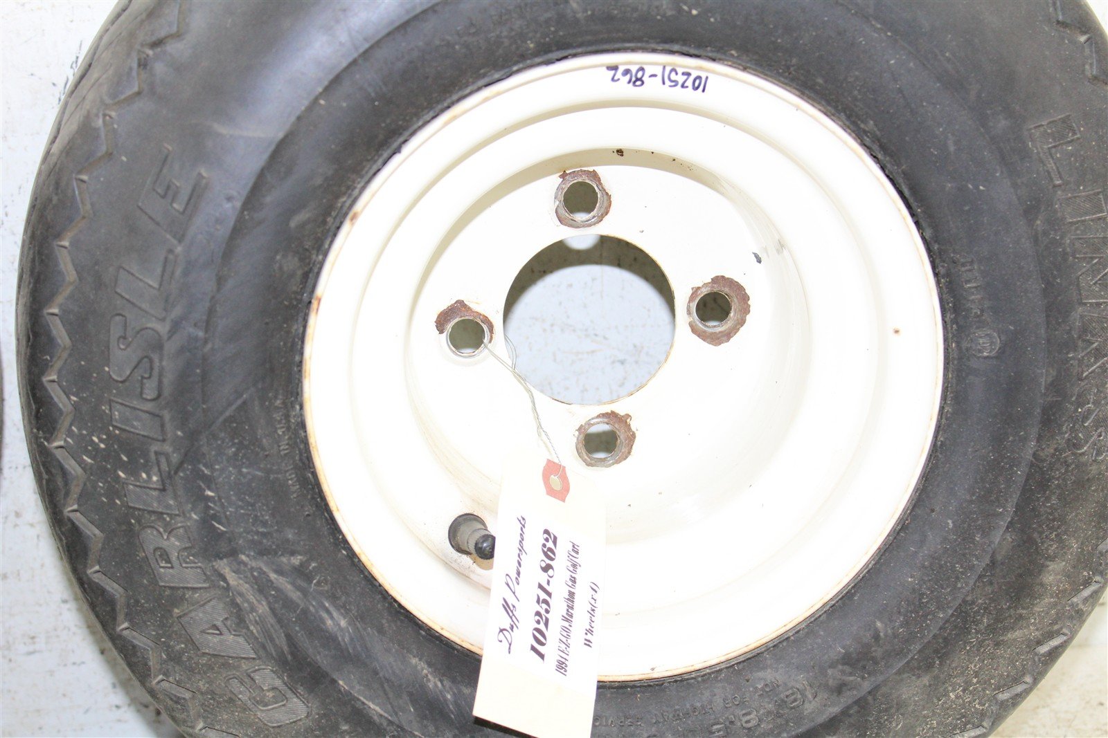 1994 EZGO Marathon GAS Golf Cart Front & Rear Wheels Set Rims 10251