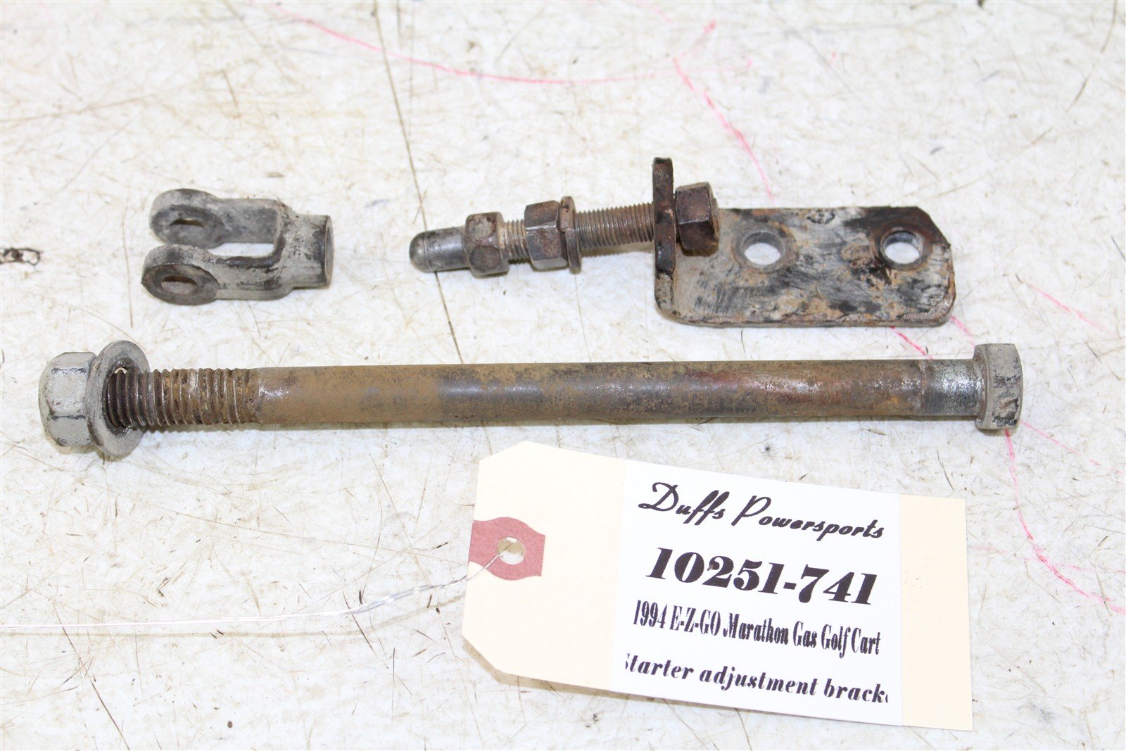 1994 EZGO Marathon GAS Golf Cart Starter Motor Adjustment Pin Bracket 10251