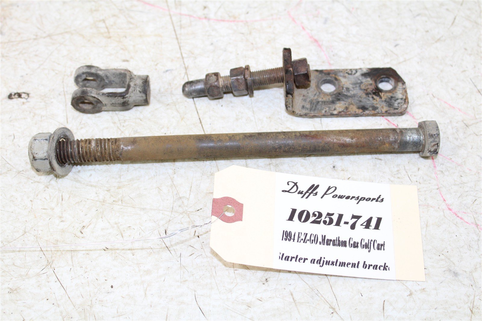 1994 EZGO Marathon GAS Golf Cart Starter Motor Adjustment Pin Bracket 10251