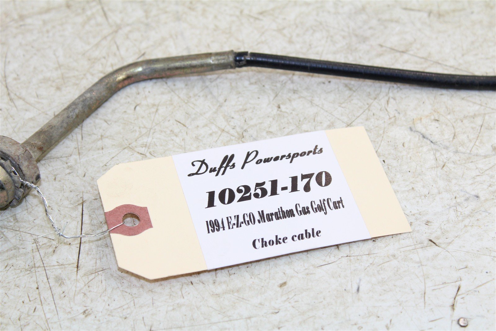 1994 EZGO Marathon GAS Golf Cart Choke Control Cable Lever 10251