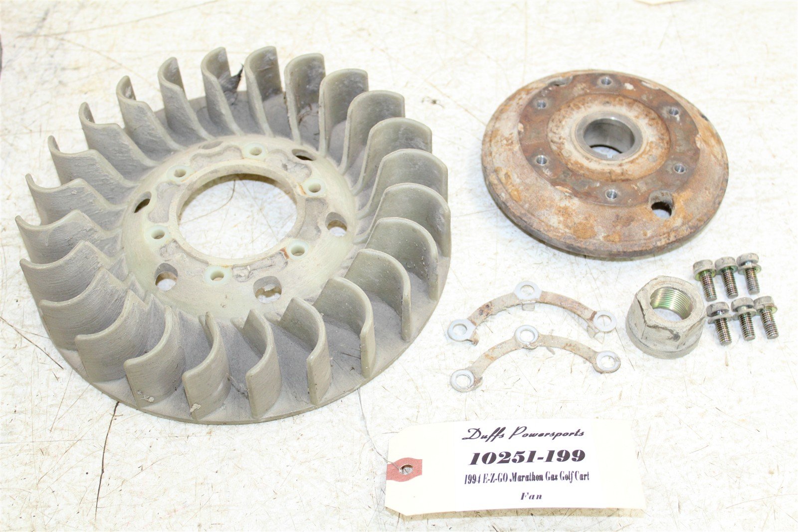 1994 EZGO Marathon GAS Golf Cart Engine Flywheel Blower Fan Cooling 10251