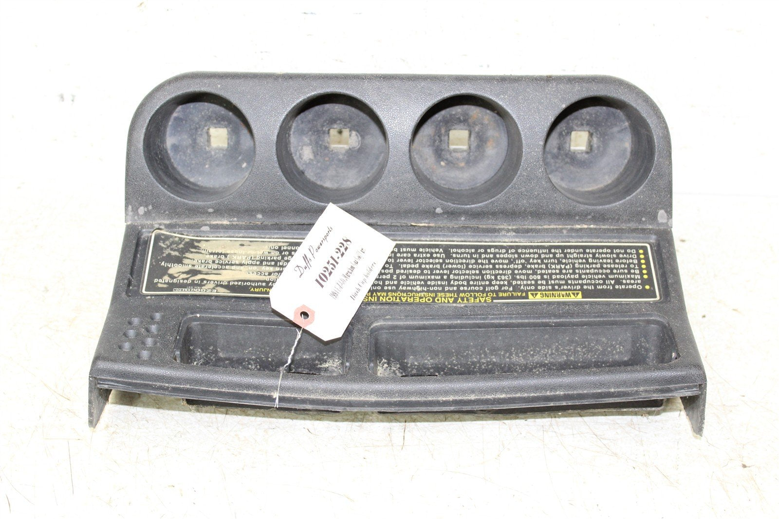 1994 EZGO Marathon GAS Golf Cart Dash Board Plastic Cup Holders 10251