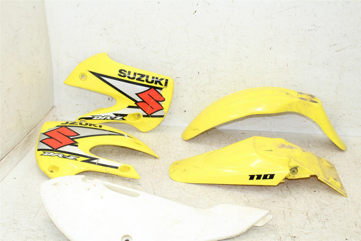 2004 Suzuki DRZ 110 Plastics Set Fenders Tank Shrouds Number Plate 893G