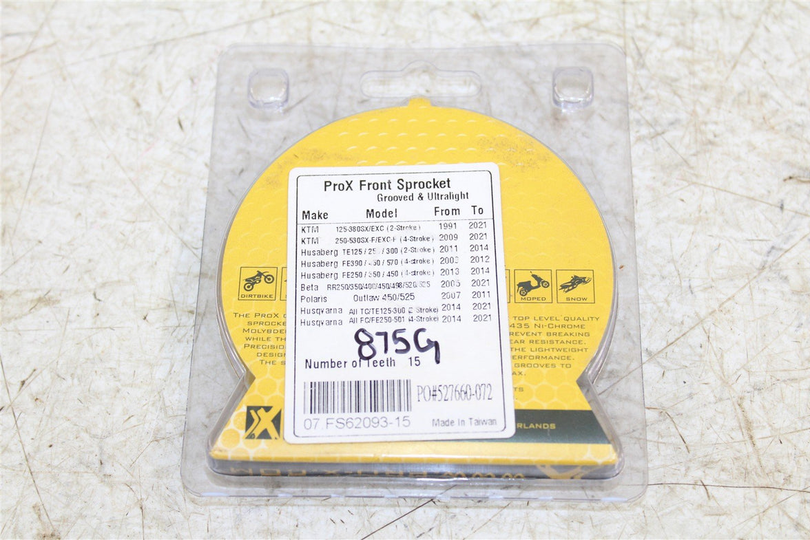 Pro X Front Sprocket 15T Teeth KTM HUSQ GAS GAS 65 SX TC MC 527660-072 NEW 875G