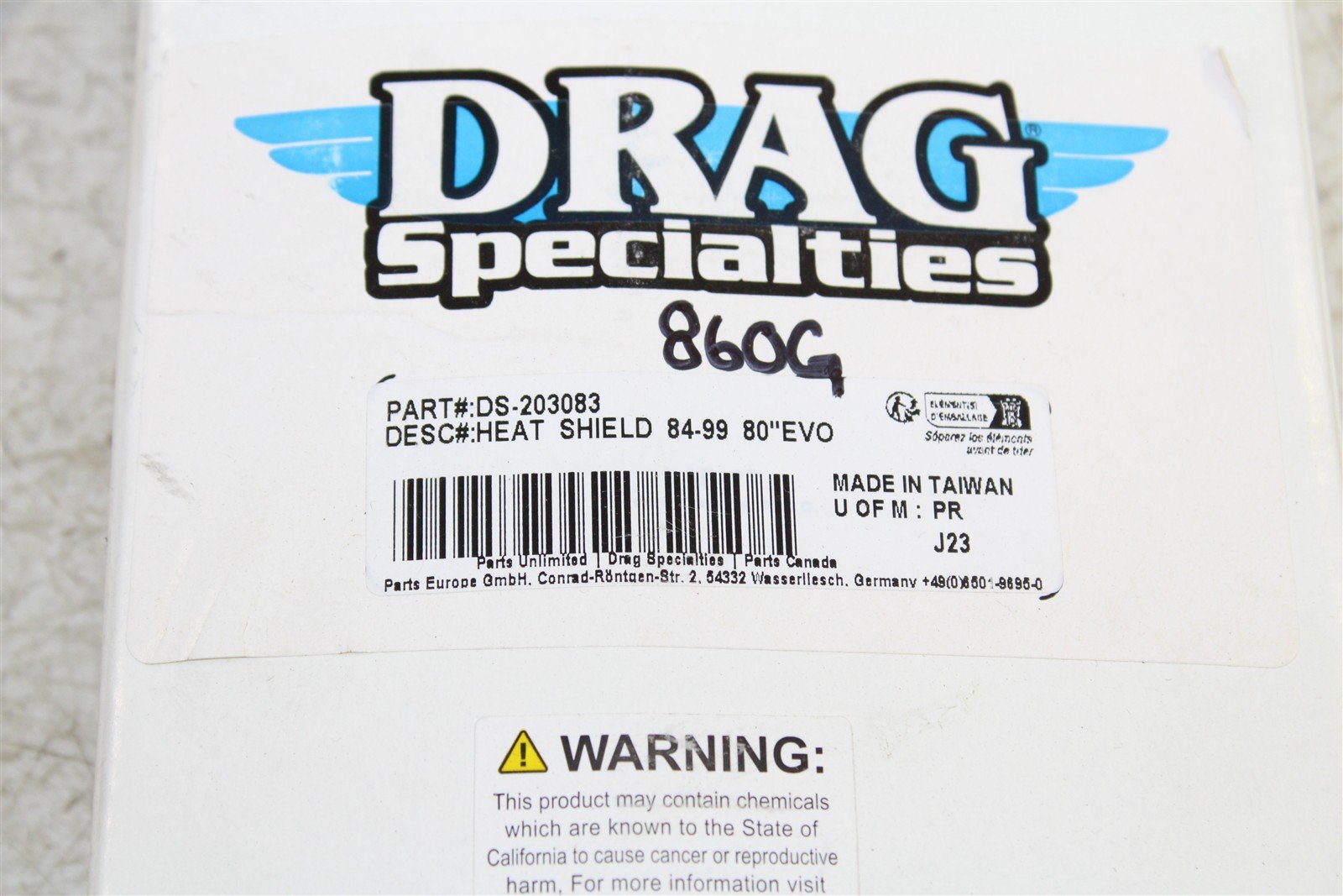 Drag Specialties Stainless Steel Heat Shield Kit 84-00 Harley Evo FXR NEW 860G