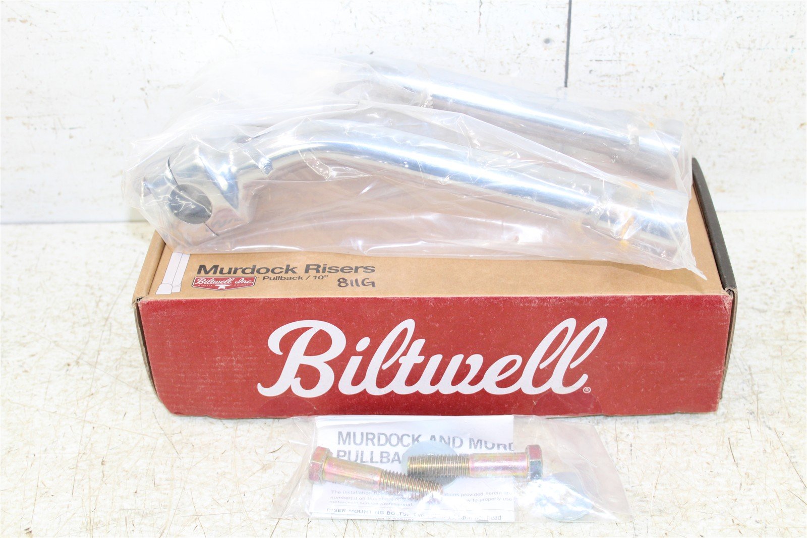 0602-0896 Biltwell Mudrock Chrome Pull Back Handle Bar Mounts 10" Rise 811G