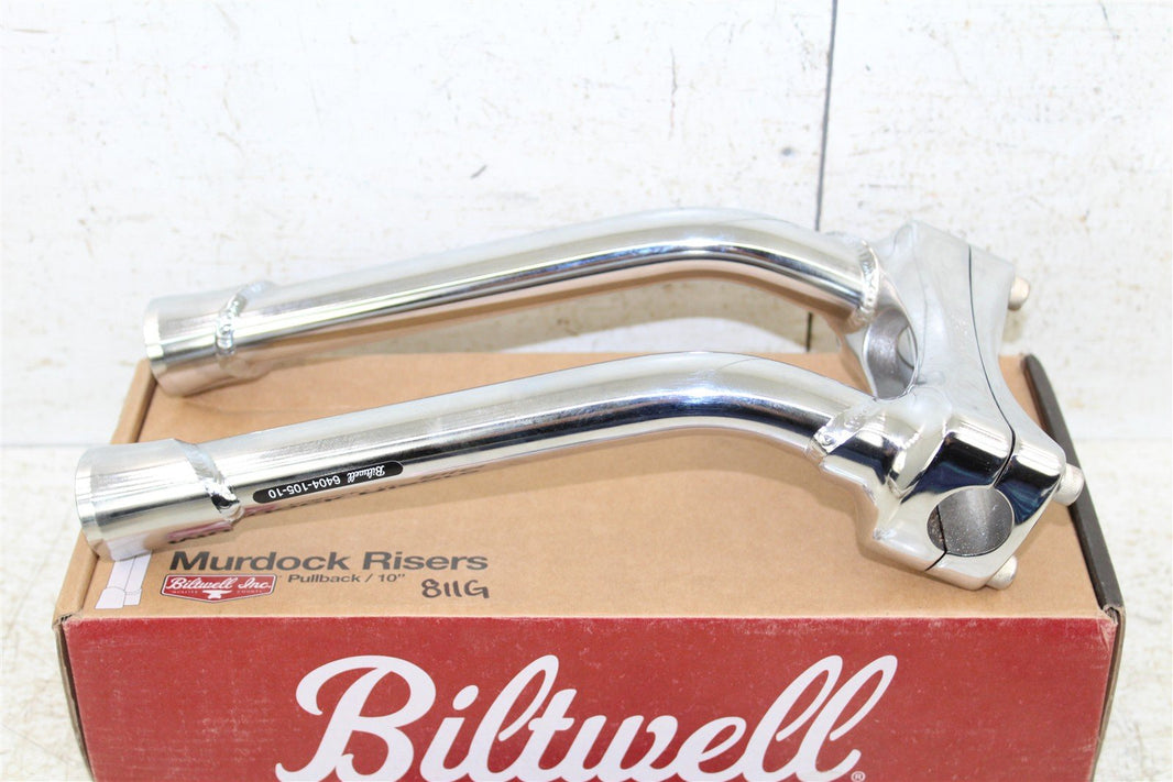 0602-0896 Biltwell Mudrock Chrome Pull Back Handle Bar Mounts 10" Rise 811G