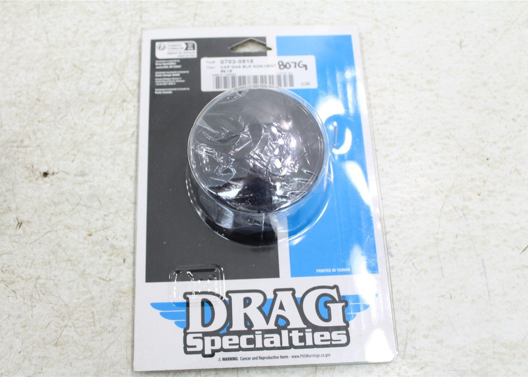Drag Specialties 0703-0818 Non-Vented Gas Cap Gloss Black 96-24 Harley Dyna 807G