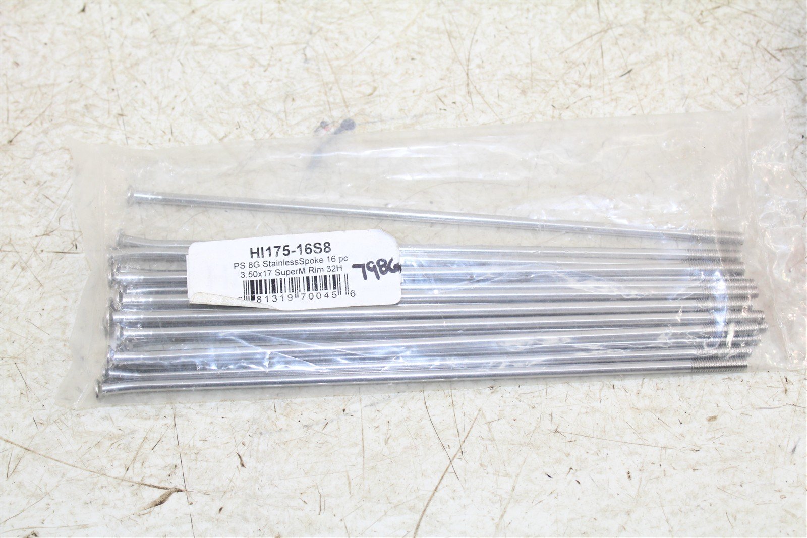 Excel Pro Series Spokes 3.50x17 Super Moto 16 Pieces 8-Gauge Stainless NEW 798G