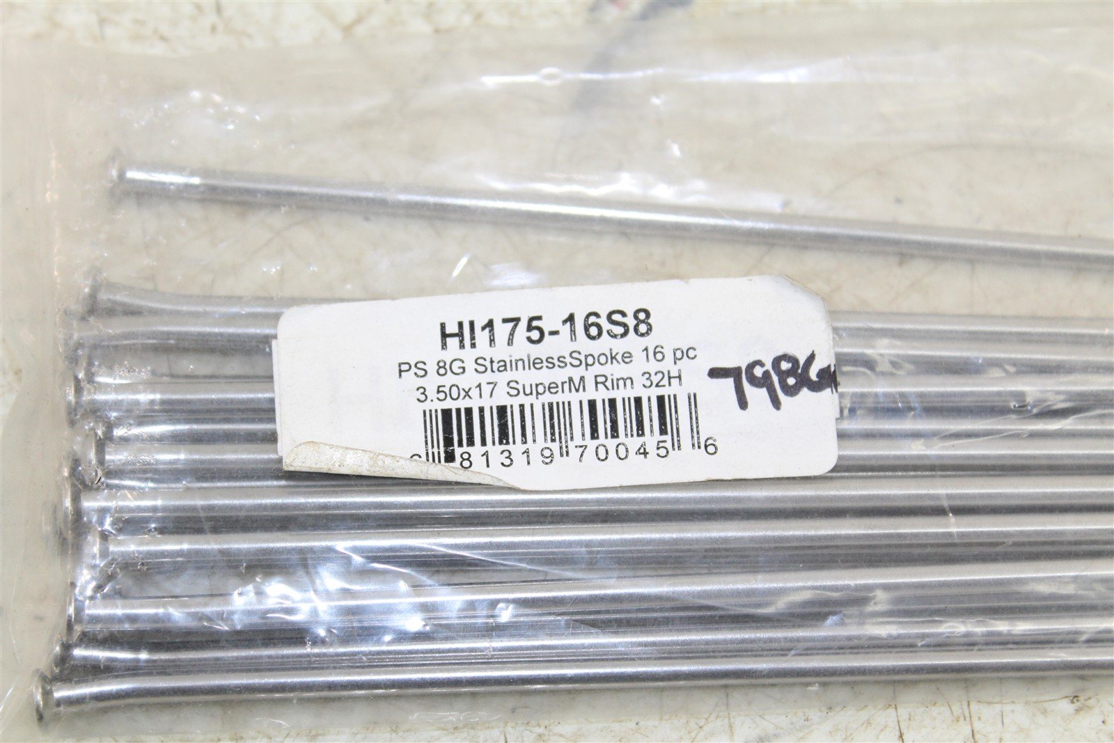 Excel Pro Series Spokes 3.50x17 Super Moto 16 Pieces 8-Gauge Stainless NEW 798G