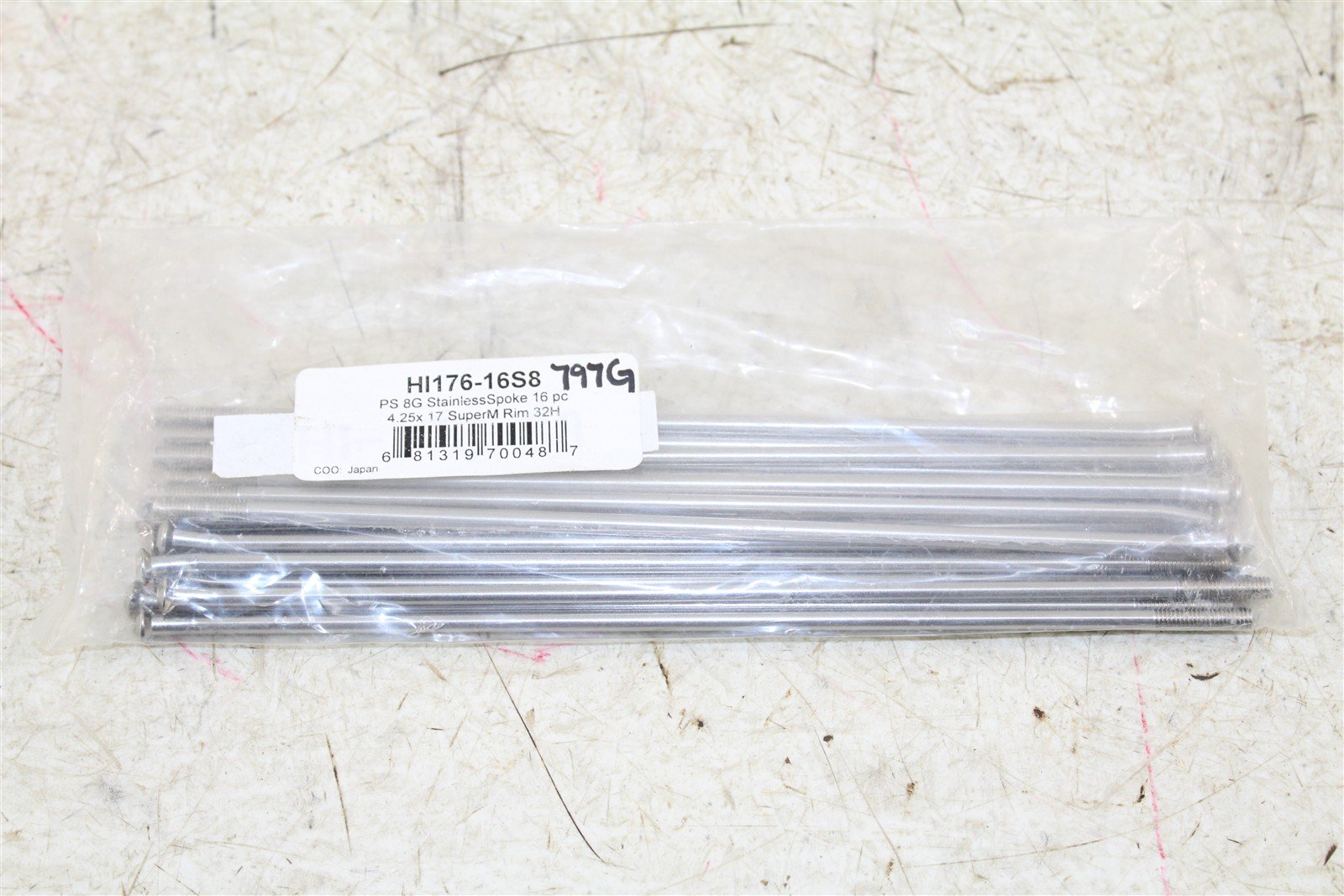 Excel Pro Series Spokes 17x4.25 Set of 16 Stainless Steel 8-Gauge NEW 797G