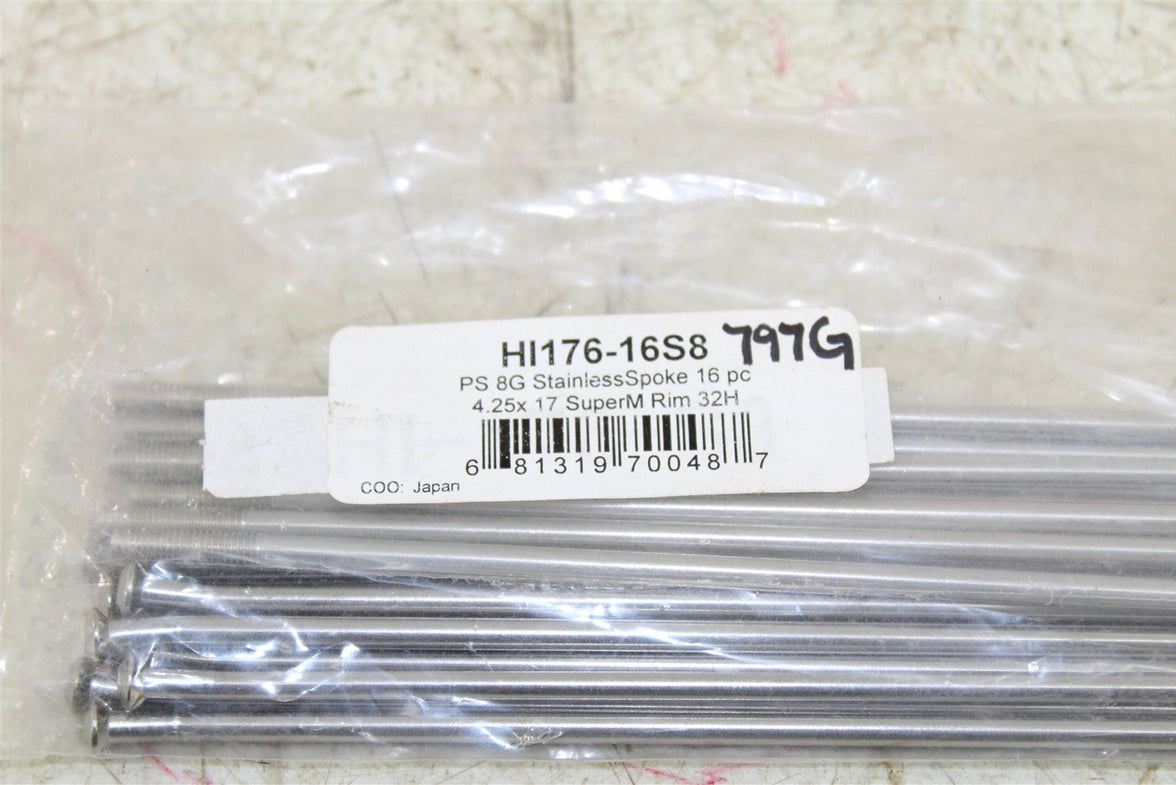 Excel Pro Series Spokes 17x4.25 Set of 16 Stainless Steel 8-Gauge NEW 797G
