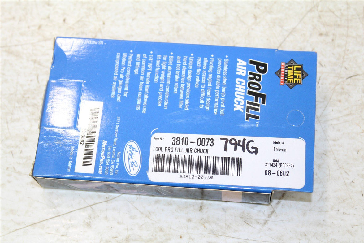 3810-0073 NEW Motion Pro Tool Pro Air Fill Chuck 794G