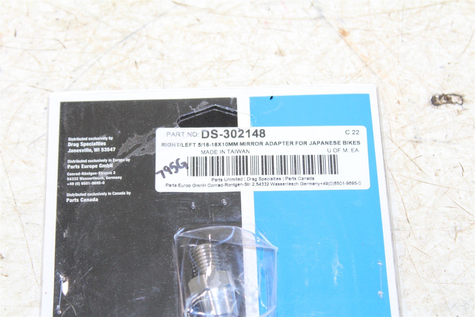 Drag Specialties RH/LH 15/16-18X10mm Mirror Adapter for Jap Bikes DS-302148 795G