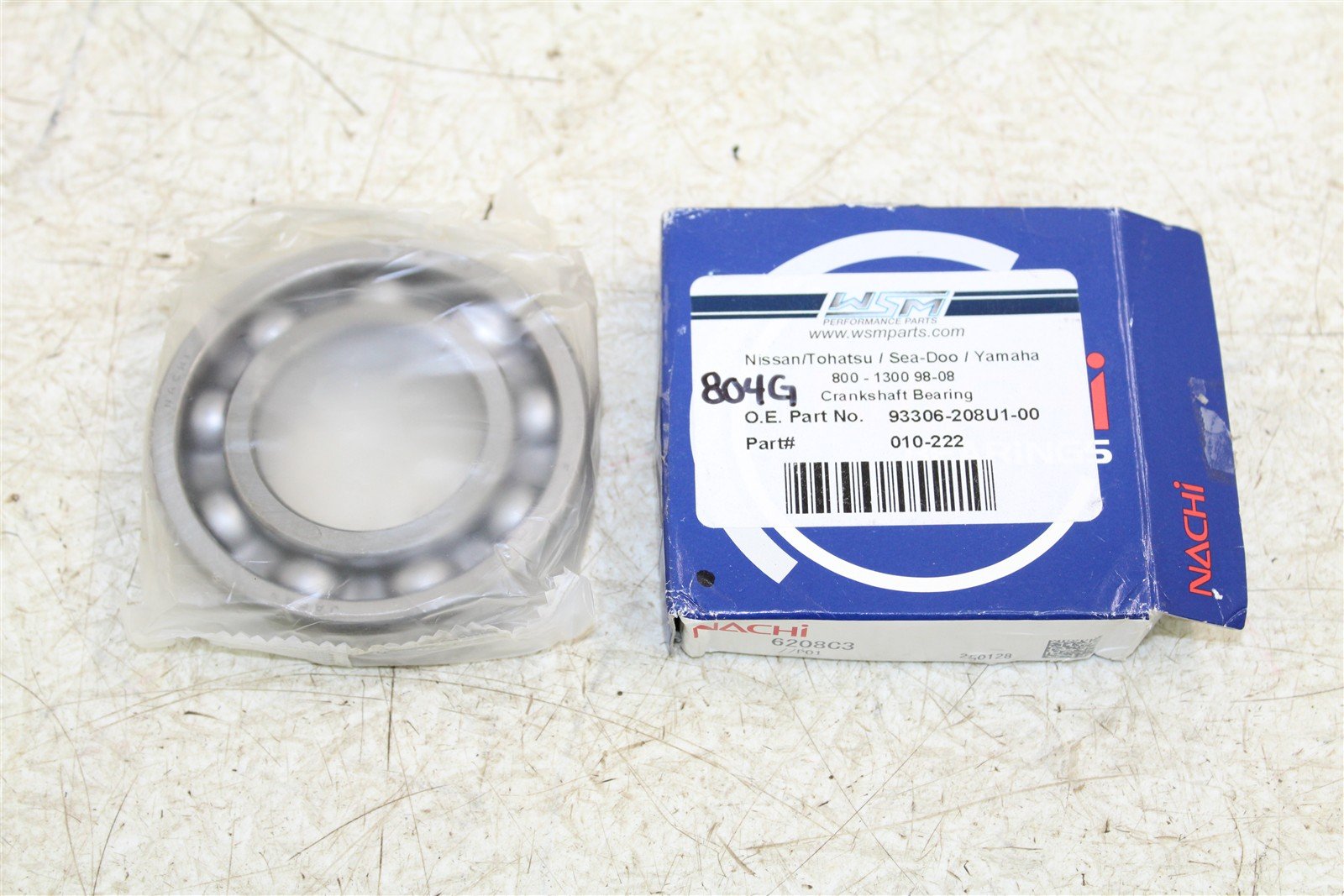 1998-2008 Yamaha Crankshaft Bearing 800 1200 1300 NEW 93306-208U1-00 Pinned 804G