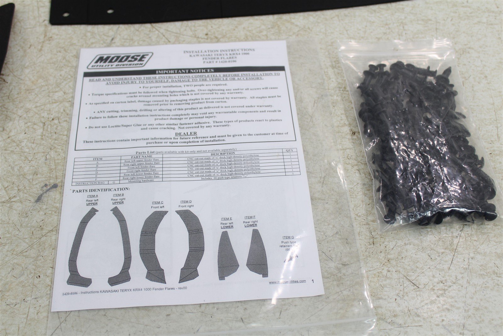 2023+ Kawasaki KRX 4 1000 Moose Fender Flares Flare Kit 1420- 0106 NEW 746G