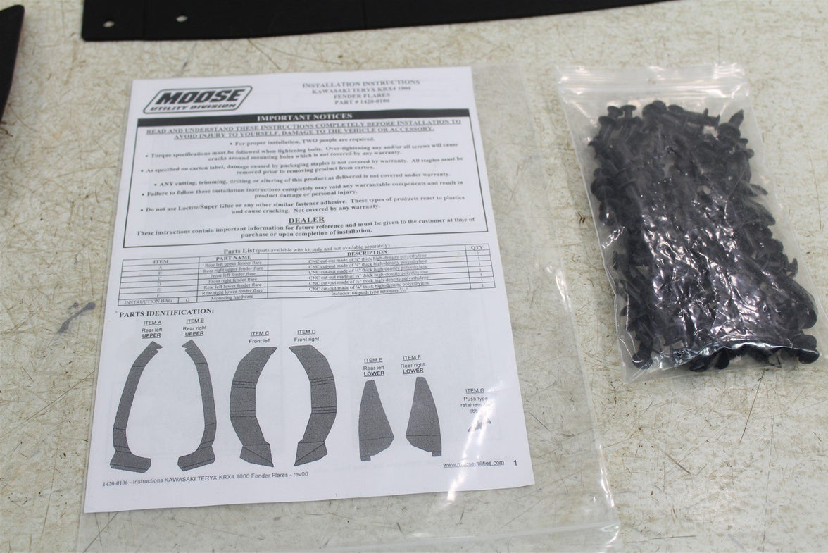2023+ Kawasaki KRX 4 1000 Moose Fender Flares Flare Kit 1420- 0106 NEW 746G