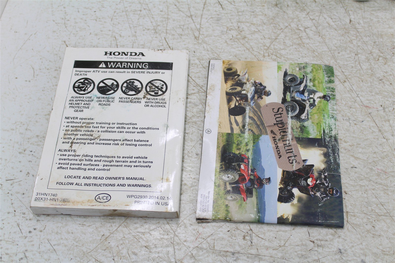 2014 Honda TRX 400X Owners Manual 716G