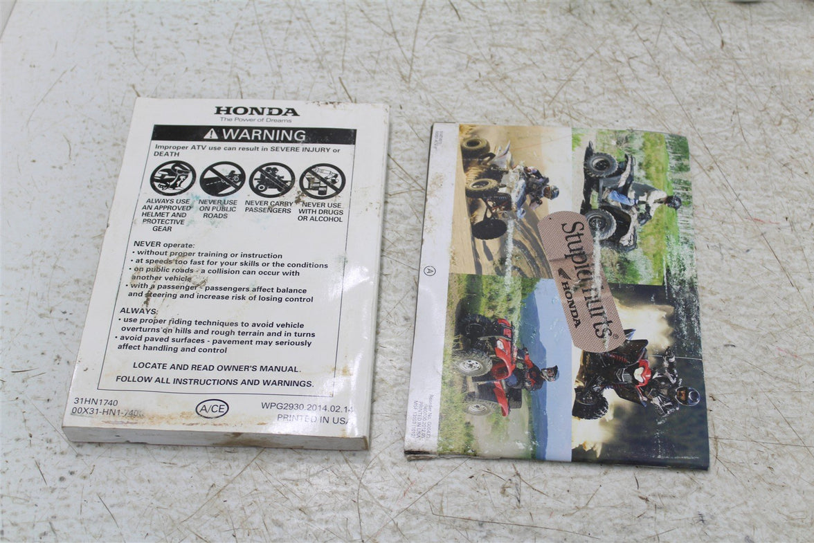 2014 Honda TRX 400X Owners Manual 716G