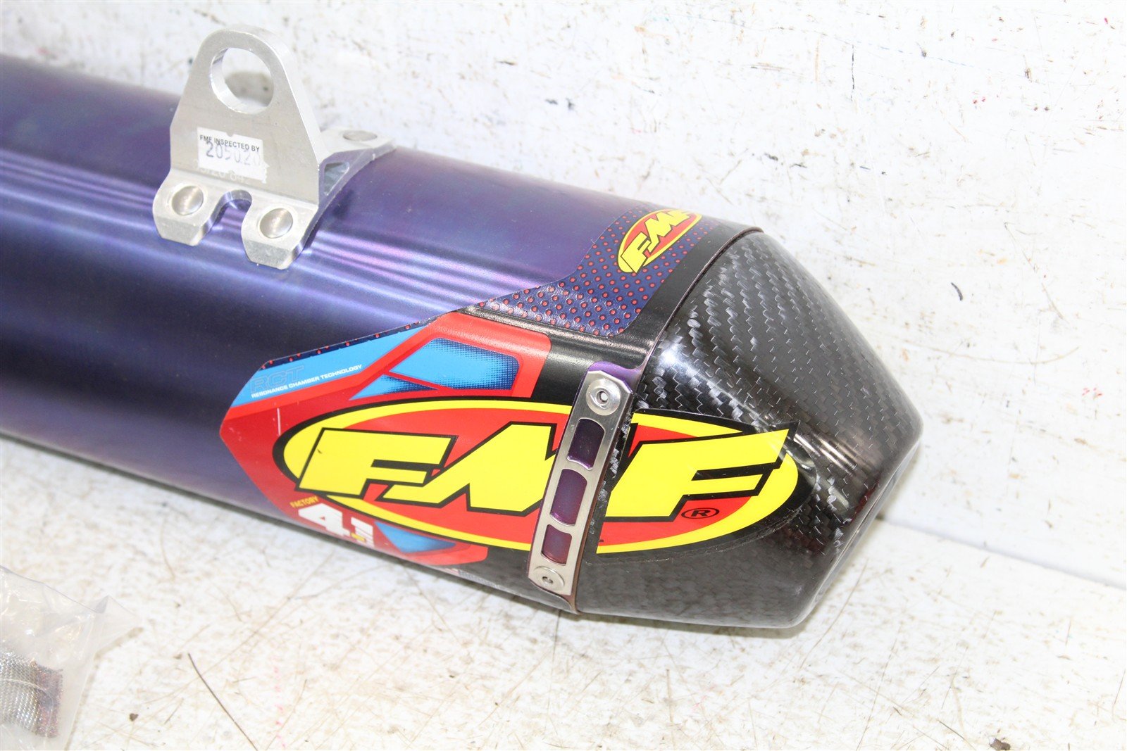 FMF Factory 4.1 RCT Anodized Titanium/Carbon Tip Exhaust Muffler 045586 NEW 715G