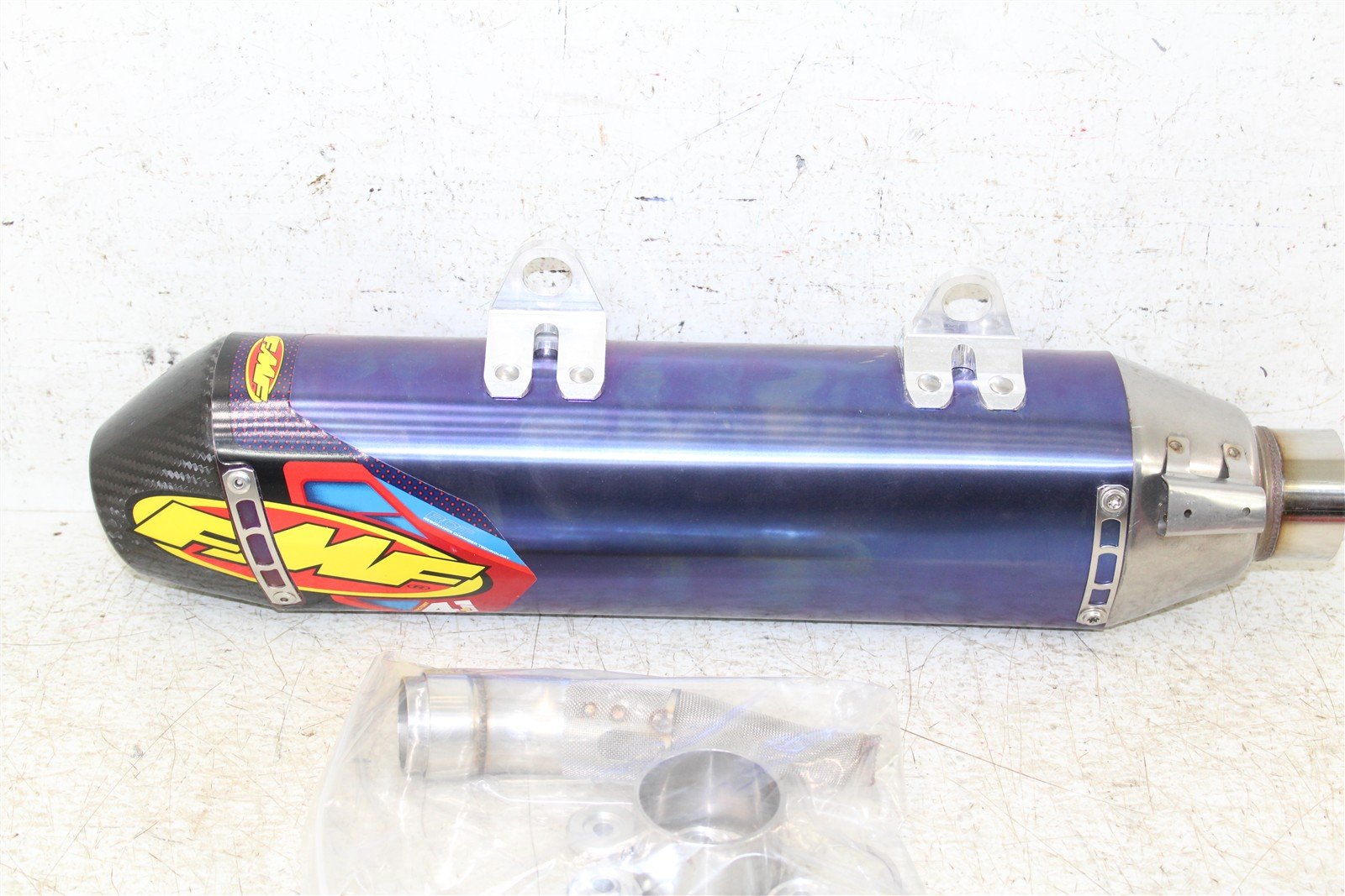 FMF Factory 4.1 RCT Anodized Titanium/Carbon Tip Exhaust Muffler 045586 NEW 715G