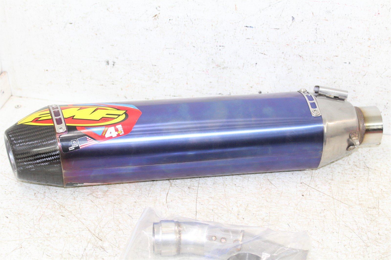 FMF Factory 4.1 RCT Anodized Titanium/Carbon Tip Exhaust Muffler 045586 NEW 715G