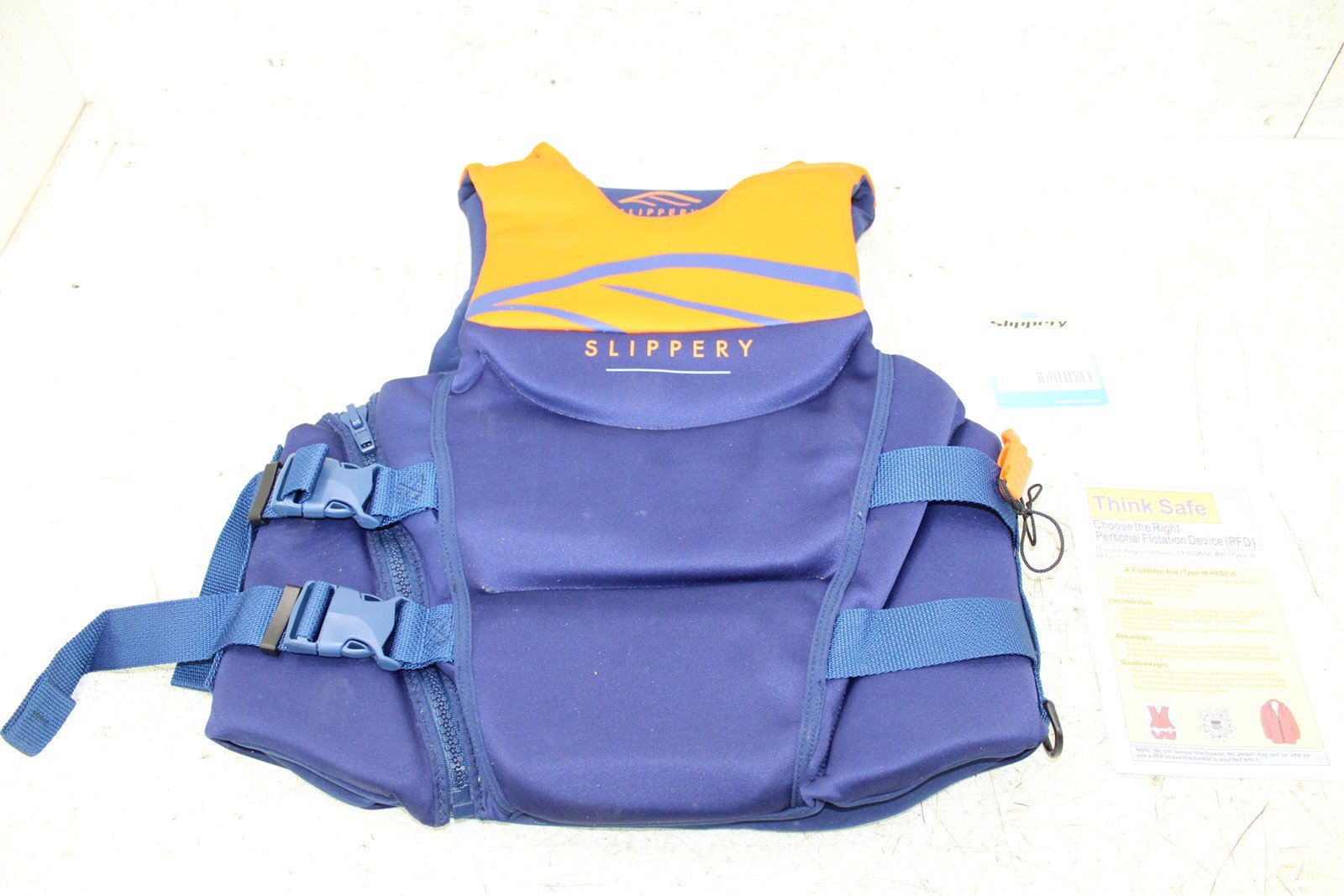 Slippery Vest S19 Array Navy Orange Adult Lrg Life Preserver 3240-0763 NOS 709G