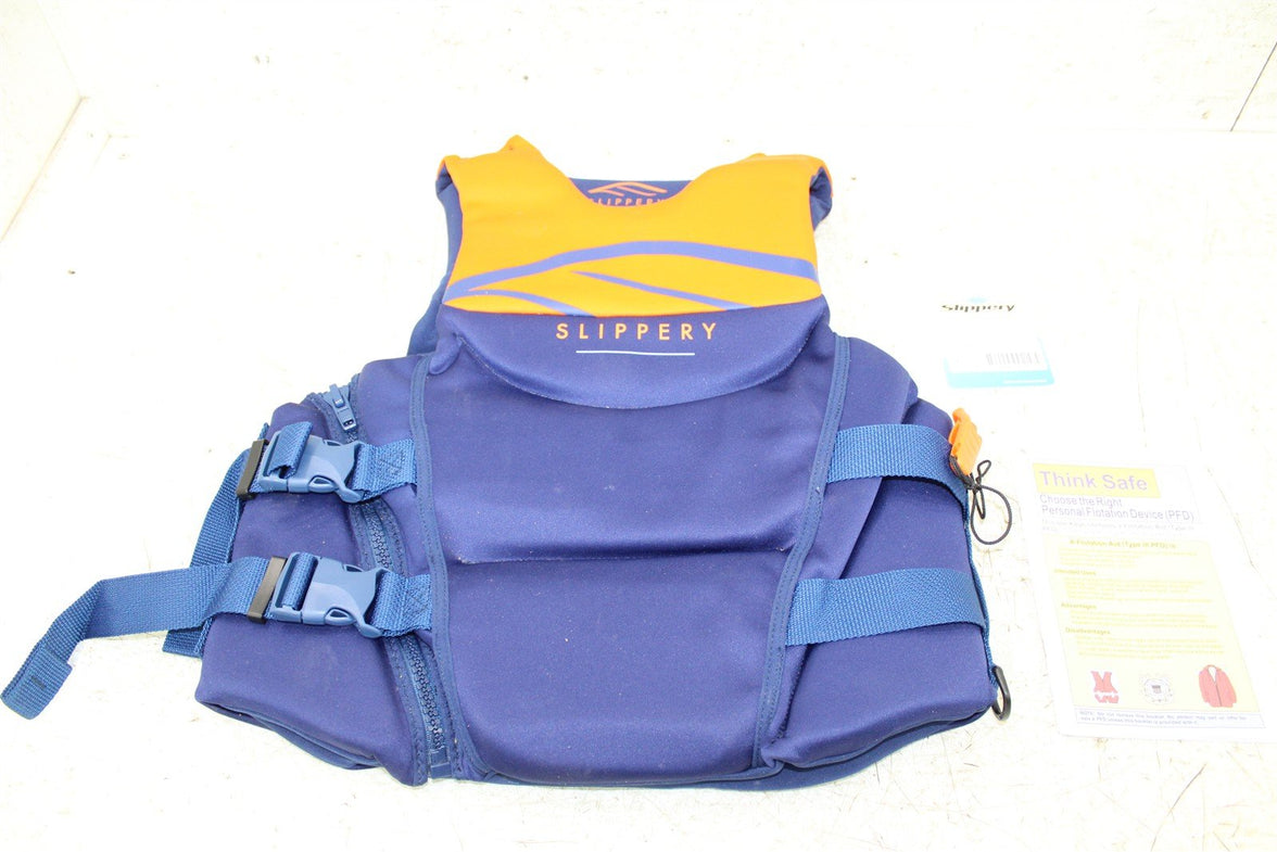 Slippery Vest S19 Array Navy Orange Adult Lrg Life Preserver 3240-0763 NOS 709G