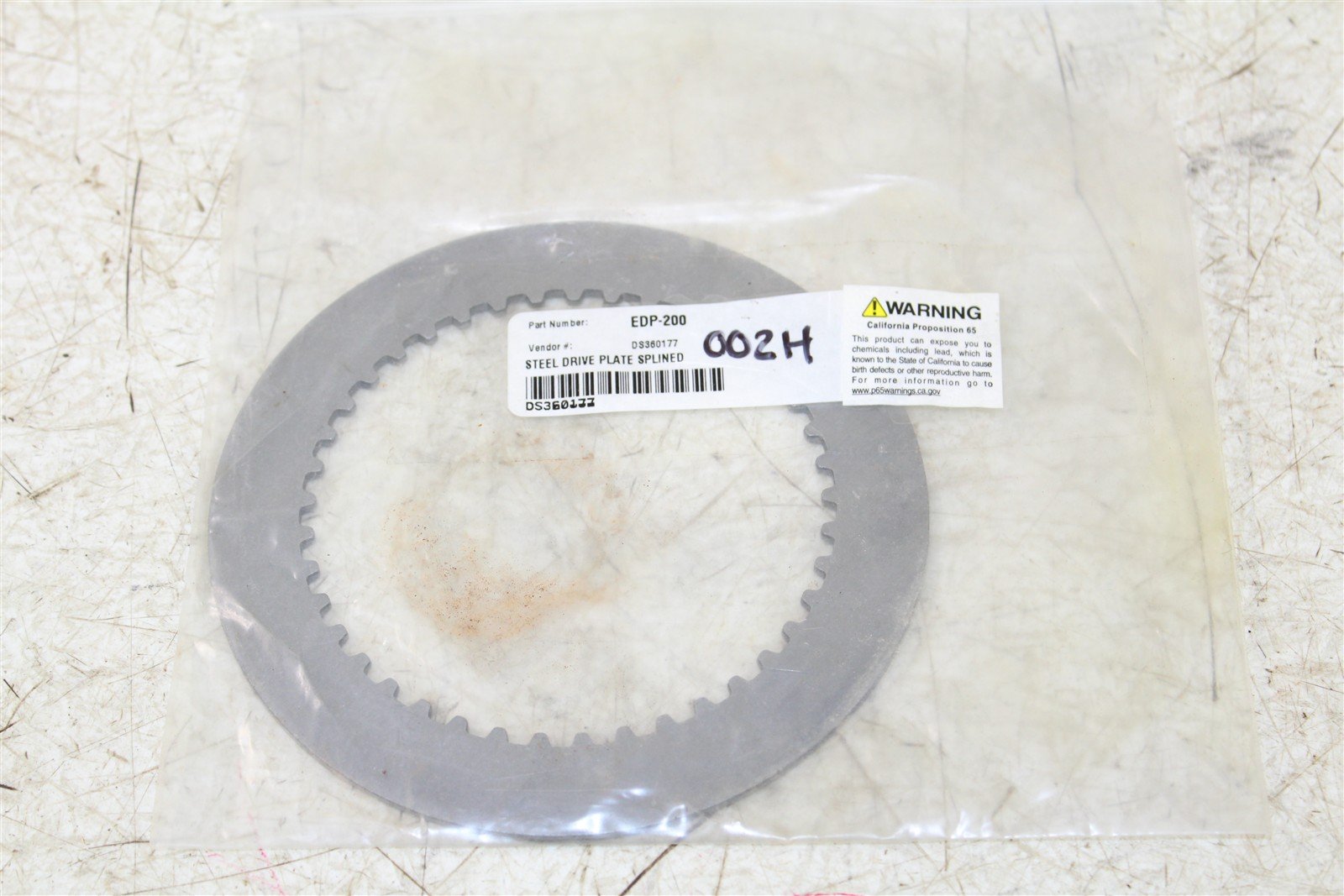 Belt Drives EDP-200 Clutch Backing Plate for SS-2 2in. Drive NEW 002H