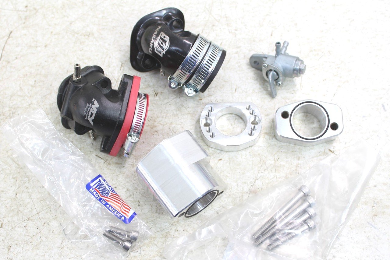 Lot of GY6 Intake Manifolds Boots Polished Fuel Shut Off Petcock 993G