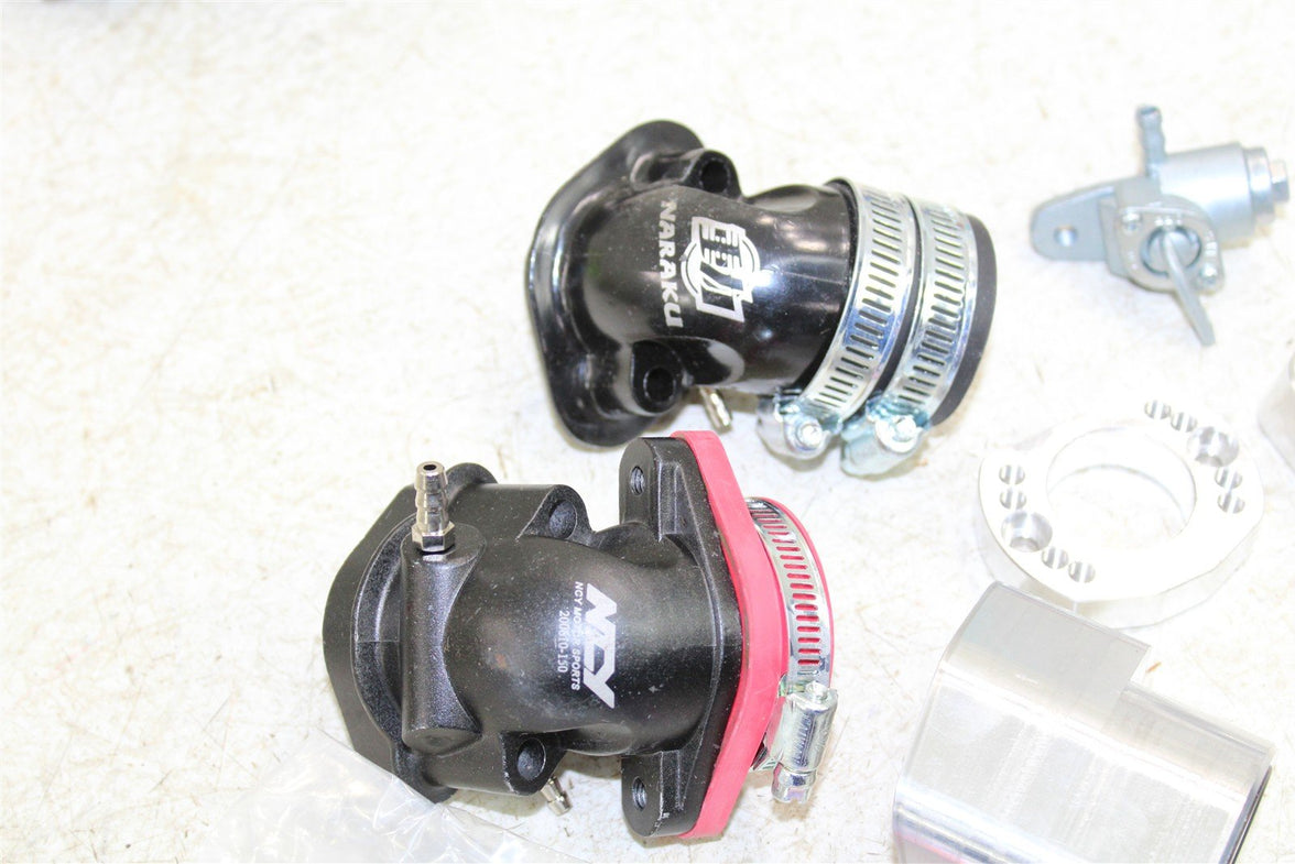 Lot of GY6 Intake Manifolds Boots Polished Fuel Shut Off Petcock 993G