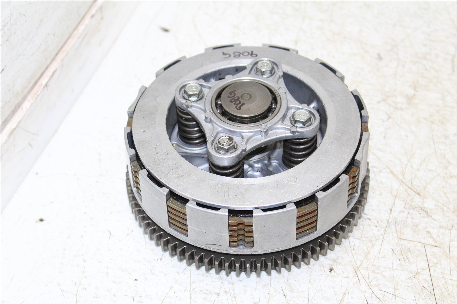 1986 Kawasaki Bayou 300 Clutch Basket Inner Hub Pressure Plate 908G